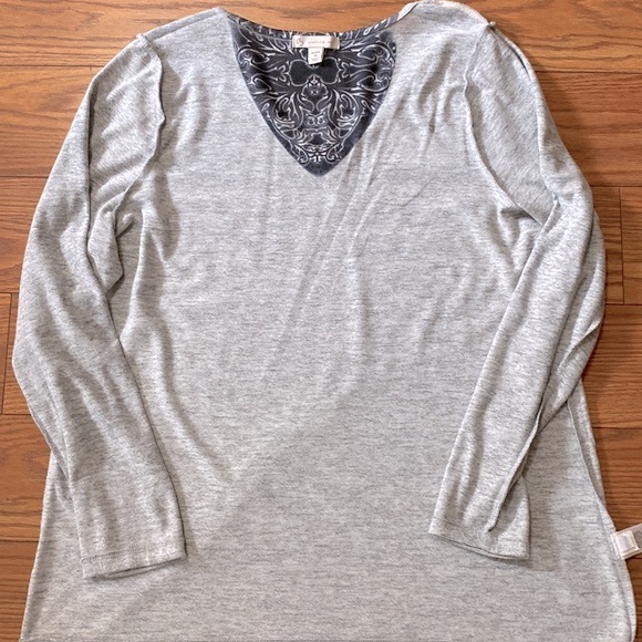 cb established 1962 women’s l/sleeve  top paisley design front and sleeves 1X - Picture 13 of 13